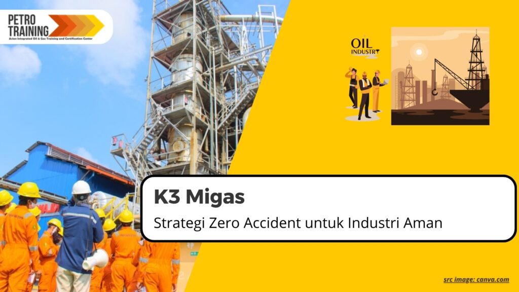 Ilustrasi keselamatan kerja K3 Migas di lapangan minyak dan gas