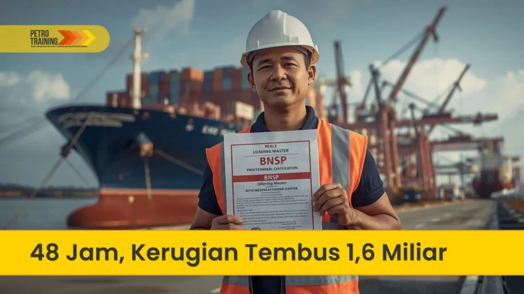 loading master profesional mengontrol transfer kargo sesuai standar BNSP