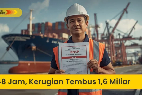 loading master profesional mengontrol transfer kargo sesuai standar BNSP