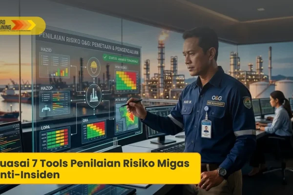 Tim HSE melakukan risk assessment di fasilitas minyak dan gas