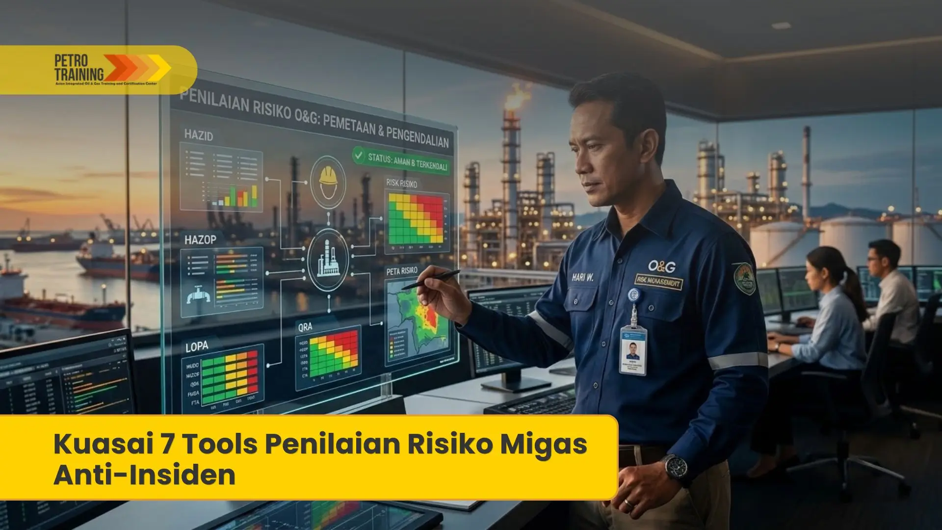 Tim HSE melakukan risk assessment di fasilitas minyak dan gas