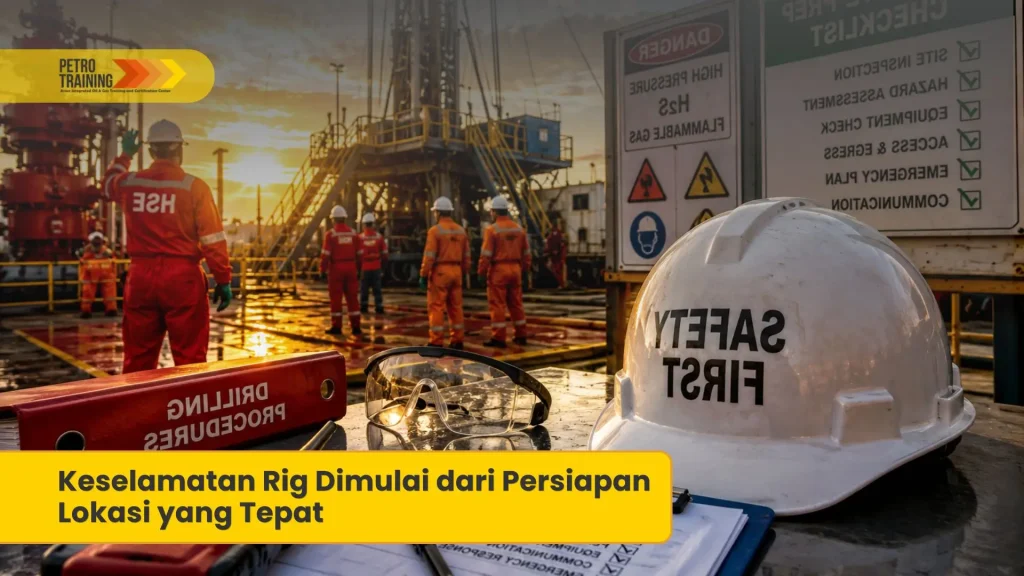 Drilling crew melakukan persiapan lokasi pengeboran migas