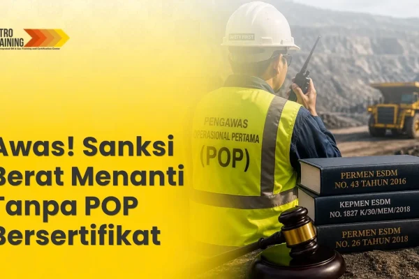 Pengawas operasional pertama POP sedang melakukan inspeksi keselamatan tambang