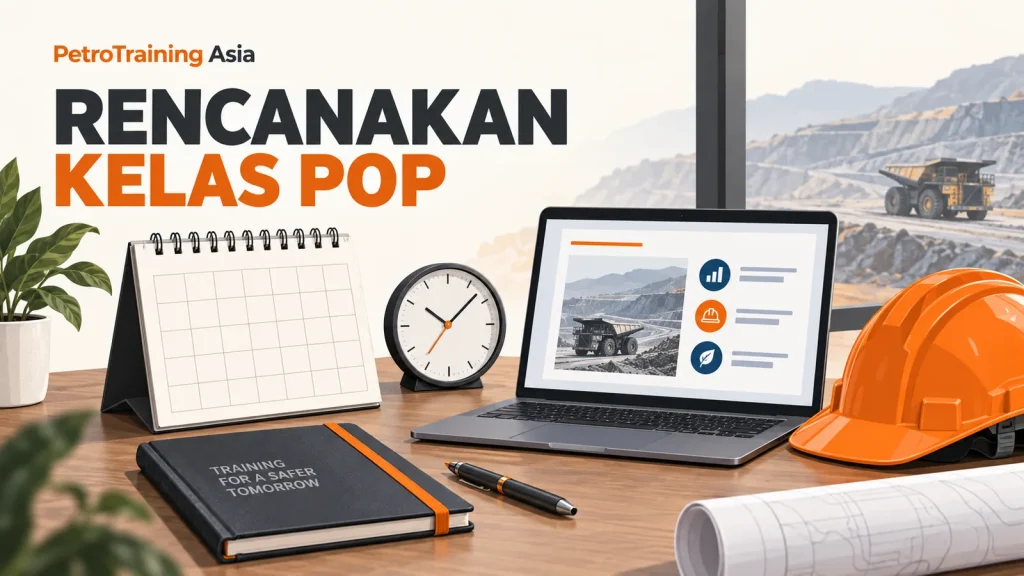 Ilustrasi kalender tanpa tanggal, jam, dan perlengkapan belajar POP